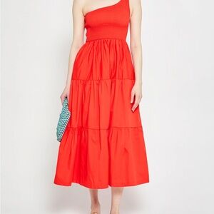 Chic One-Shoulder Red Dress